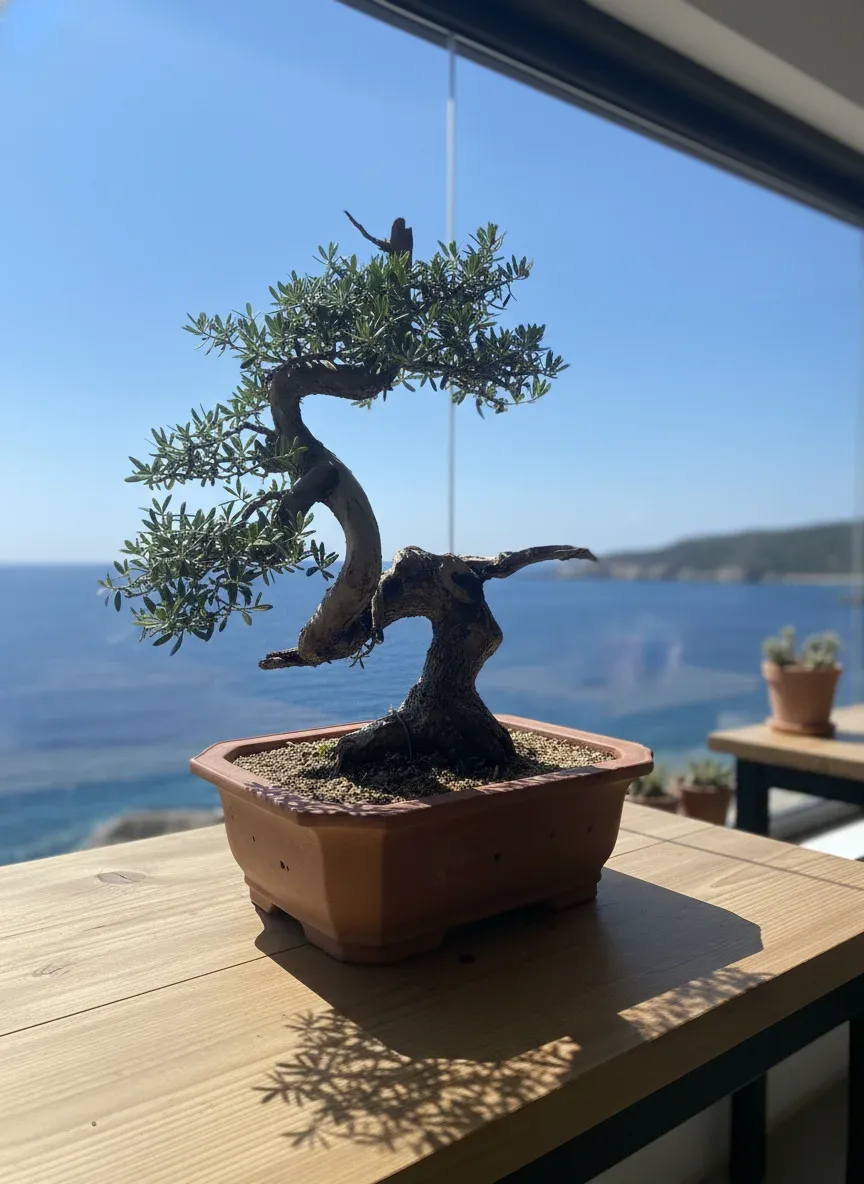 琉球盆栽 - オーシャンビューカフェの店内を彩る盆栽