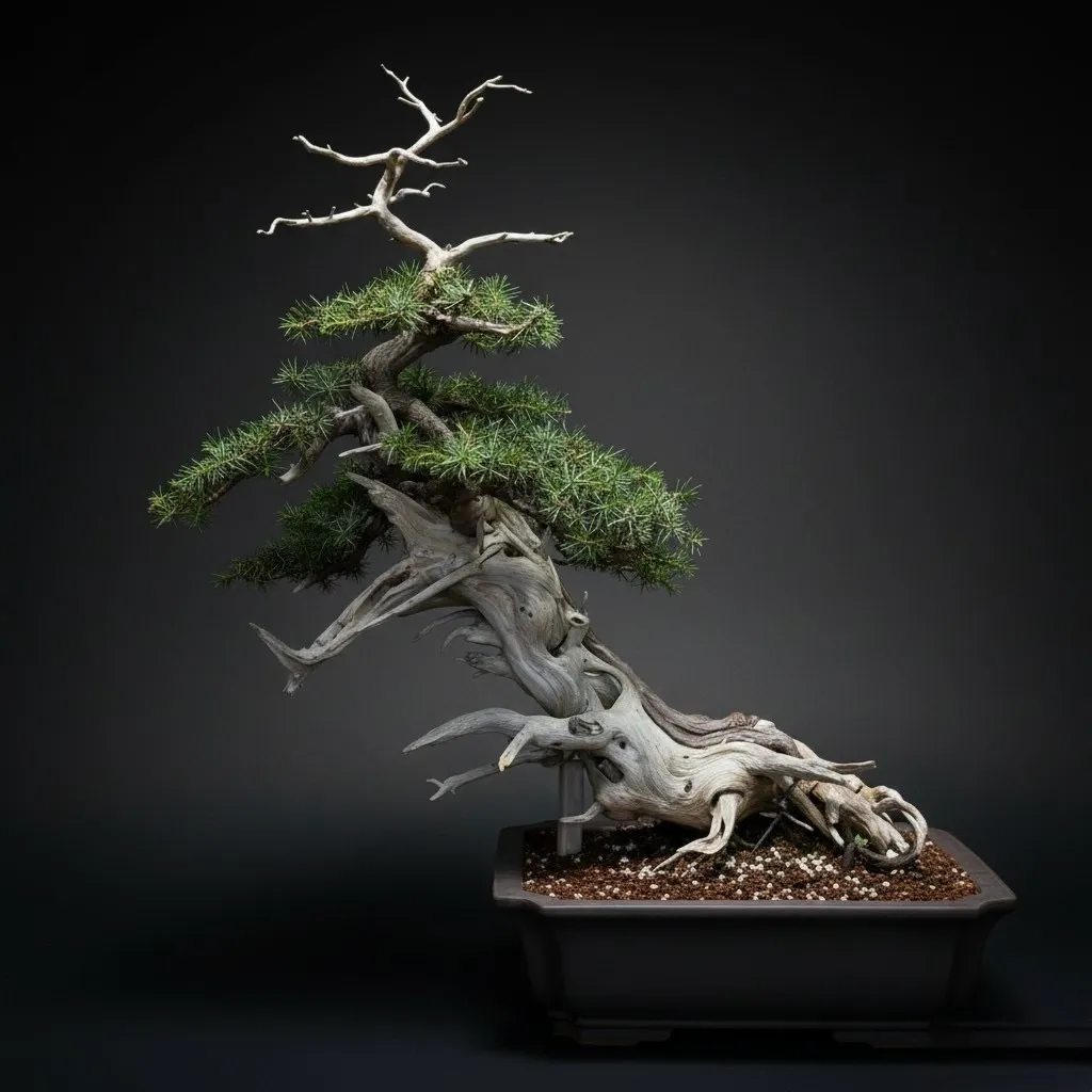 琉球盆栽 シンパク（真柏）文人木 - 芸術的な樹形の特別な盆栽作品